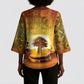 African Flags Map Christmas Kimono Sleeve Blouse Afro Heritage