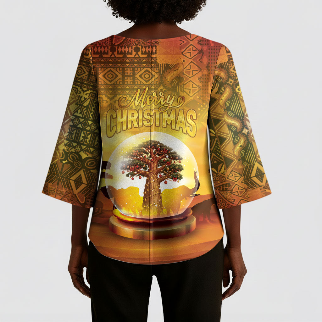 African Flags Map Christmas Kimono Sleeve Blouse Afro Heritage