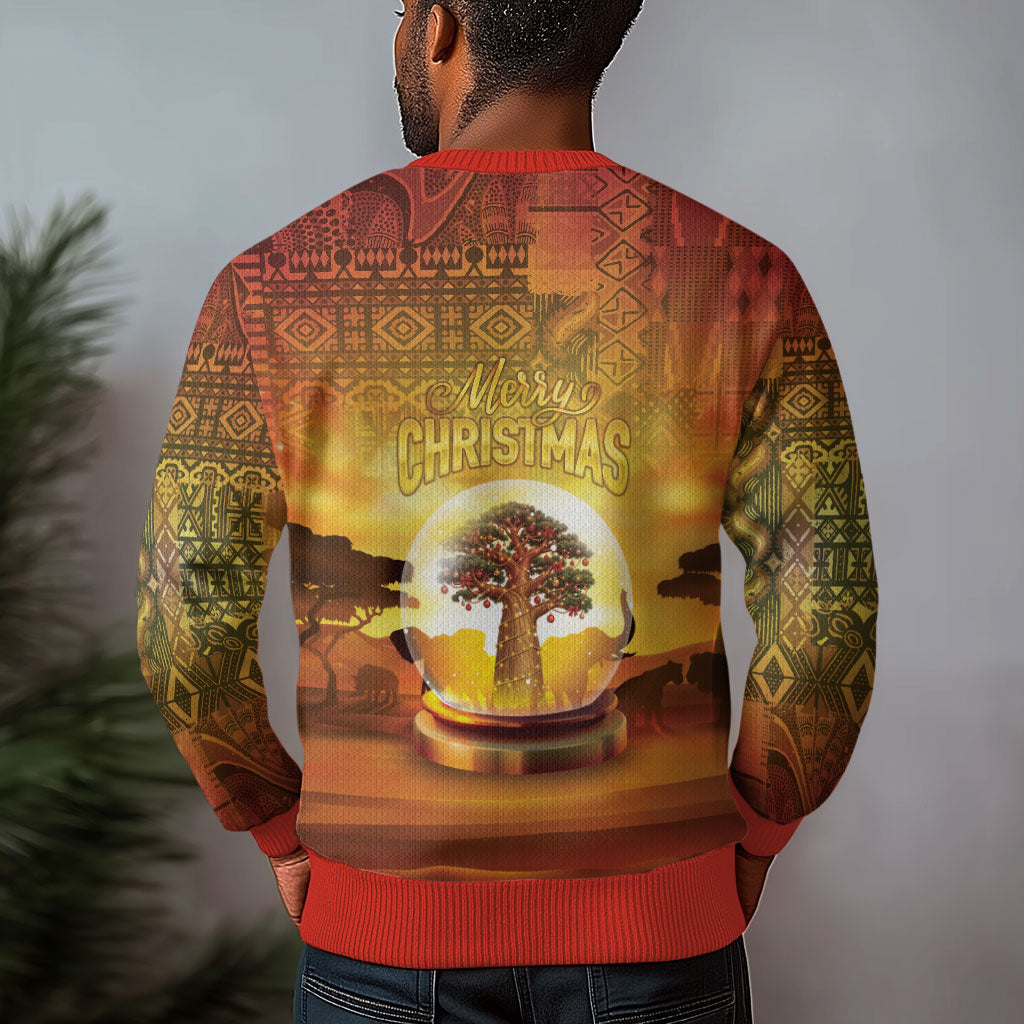 African Flags Map Christmas Ugly Christmas Sweater Afro Heritage