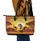 African Flags Map Christmas Leather Tote Bag Afro Heritage
