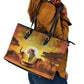 African Flags Map Christmas Leather Tote Bag Afro Heritage