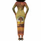 African Flags Map Christmas Long Sleeve Bodycon Dress Afro Heritage