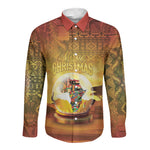 African Flags Map Christmas Long Sleeve Button Shirt Afro Heritage