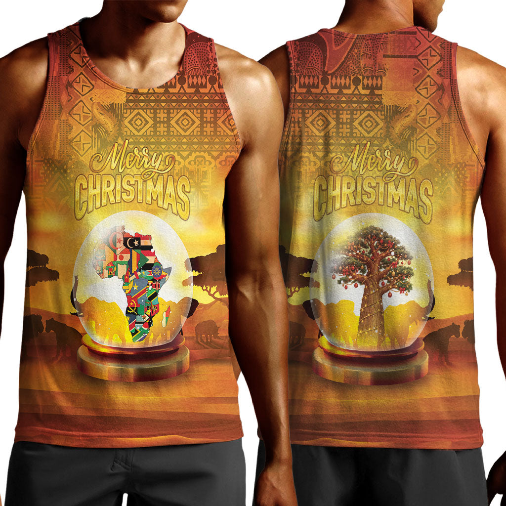African Flags Map Christmas Men Tank Top Afro Heritage