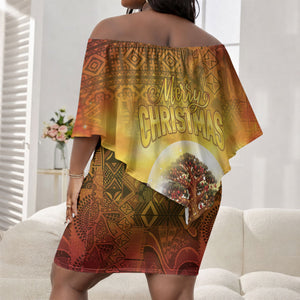 African Flags Map Christmas Off Shoulder Short Dress Afro Heritage