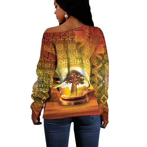 African Flags Map Christmas Off Shoulder Sweater Afro Heritage