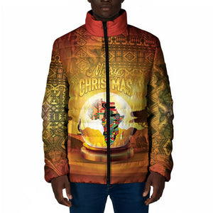 African Flags Map Christmas Padded Jacket Afro Heritage