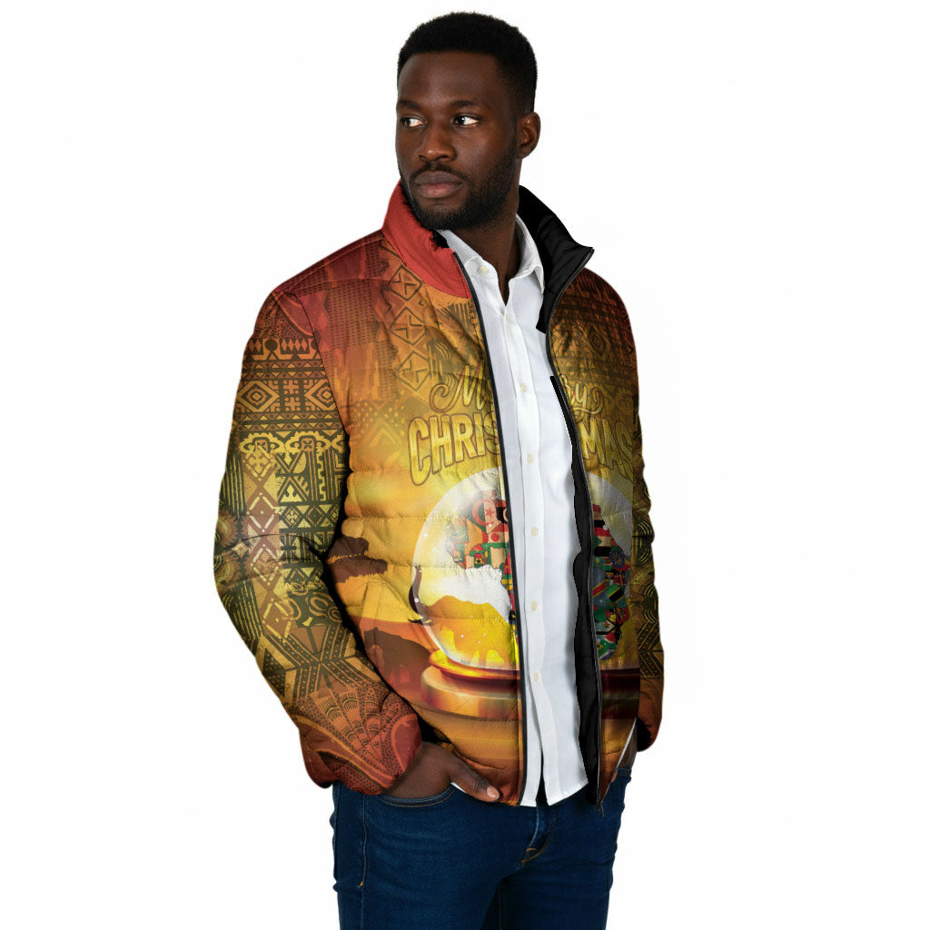 African Flags Map Christmas Padded Jacket Afro Heritage