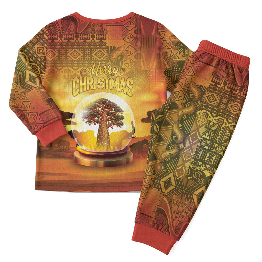 African Flags Map Christmas Pajama Set Afro Heritage