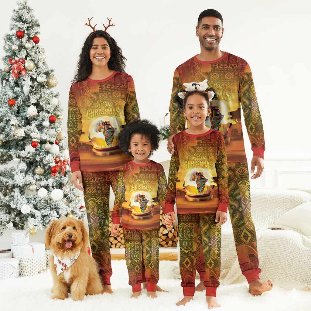 African Flags Map Christmas Pajama Set Afro Heritage