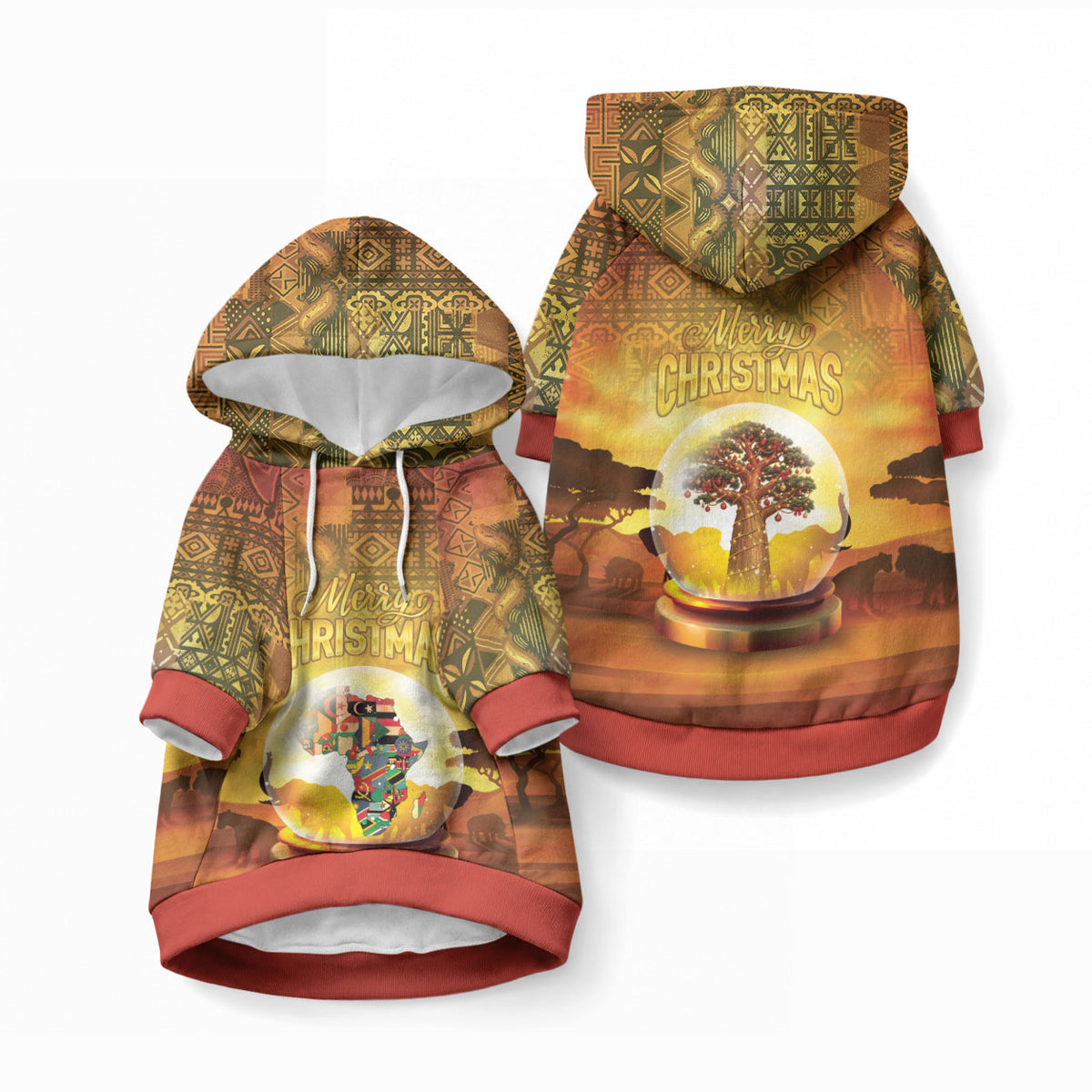 African Flags Map Christmas Pet Hoodie Afro Heritage