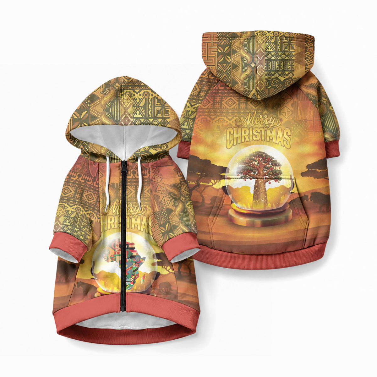 African Flags Map Christmas Pet Hoodie Afro Heritage