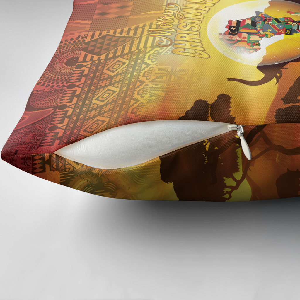 African Flags Map Christmas Pillow Cover Afro Heritage