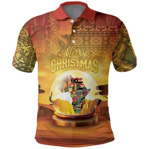 African Flags Map Christmas Polo Shirt Afro Heritage