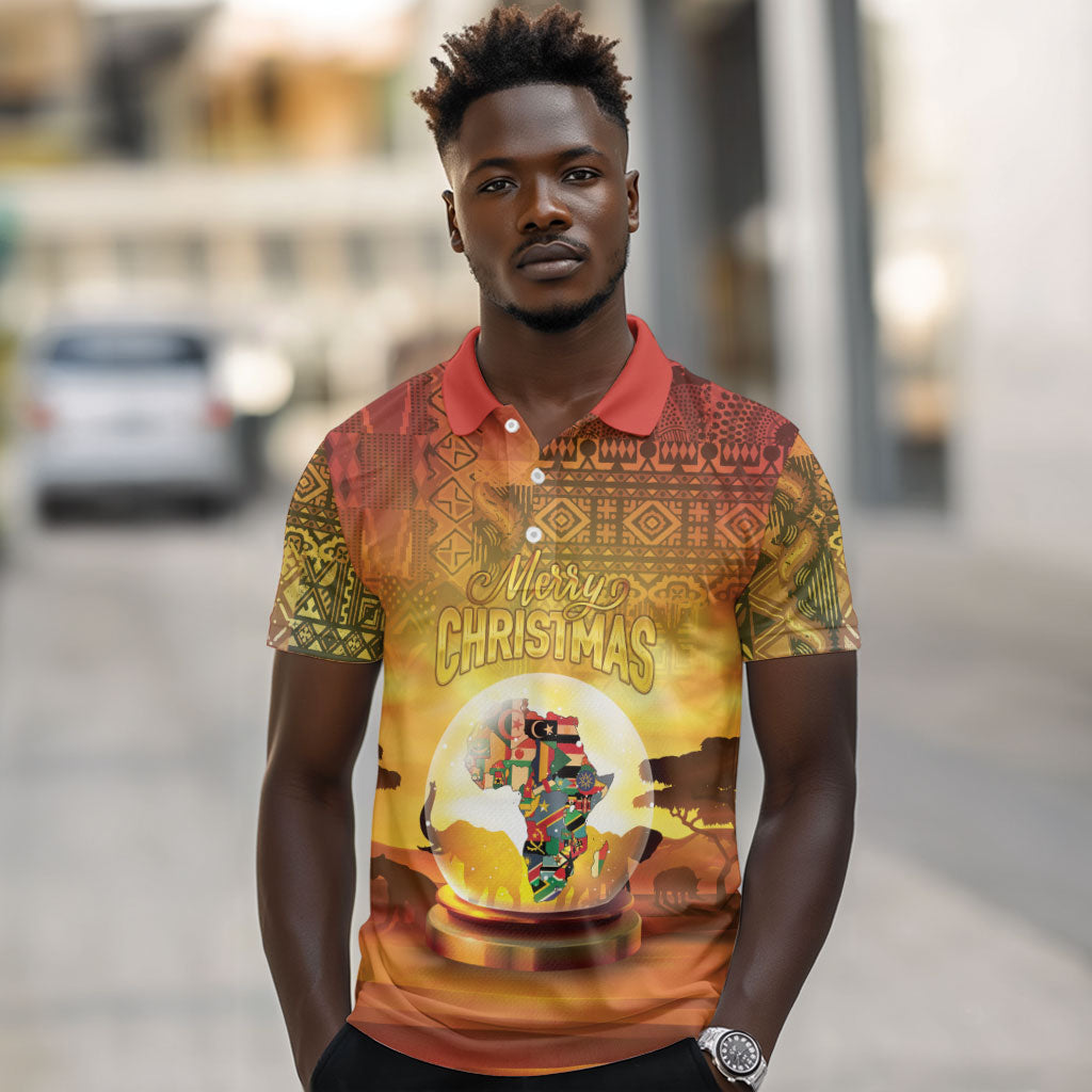 African Flags Map Christmas Polo Shirt Afro Heritage