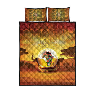 African Flags Map Christmas Quilt Bed Set Afro Heritage