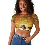 African Flags Map Christmas Raglan Cropped T shirt Afro Heritage