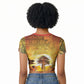 African Flags Map Christmas Raglan Cropped T shirt Afro Heritage