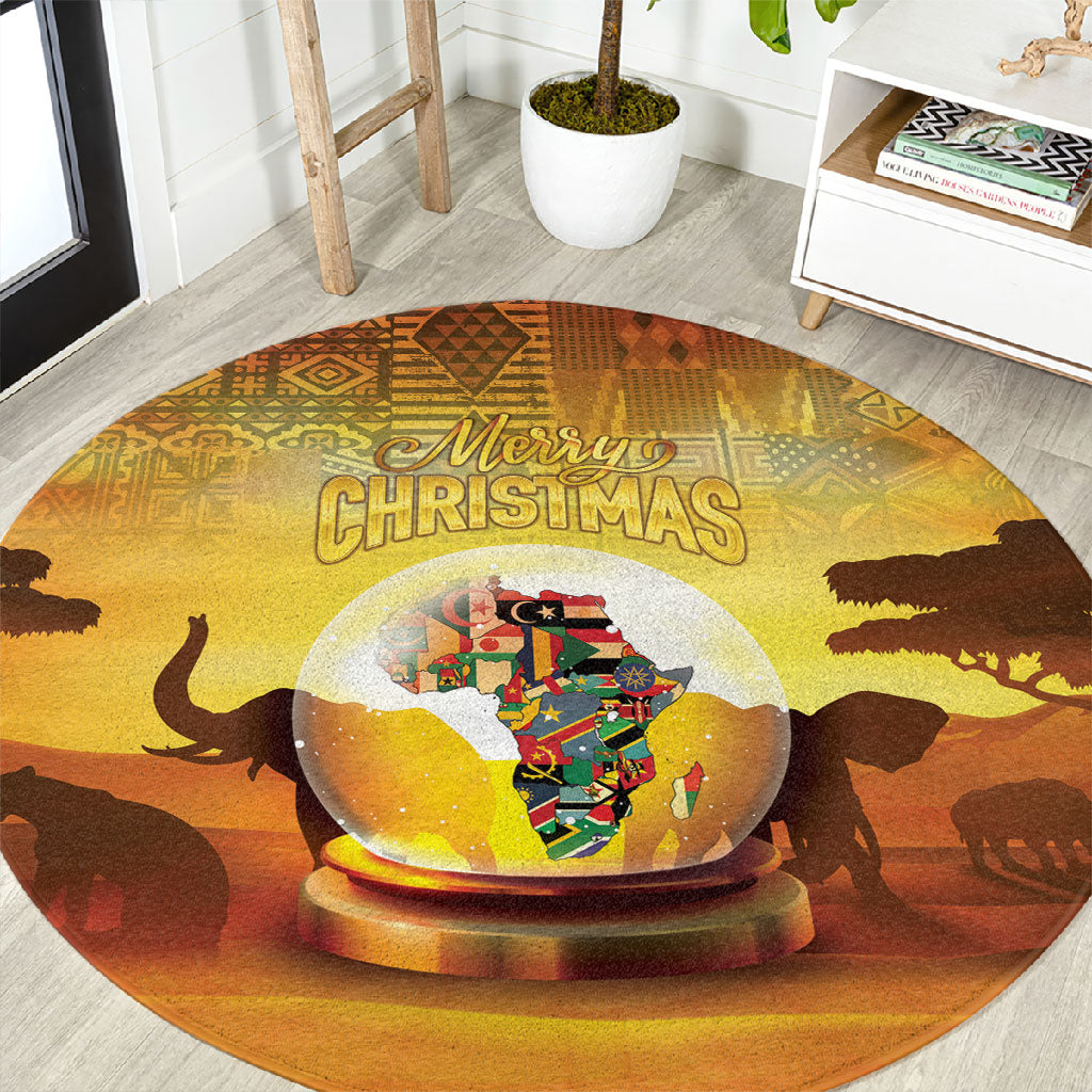 African Flags Map Christmas Round Carpet Afro Heritage