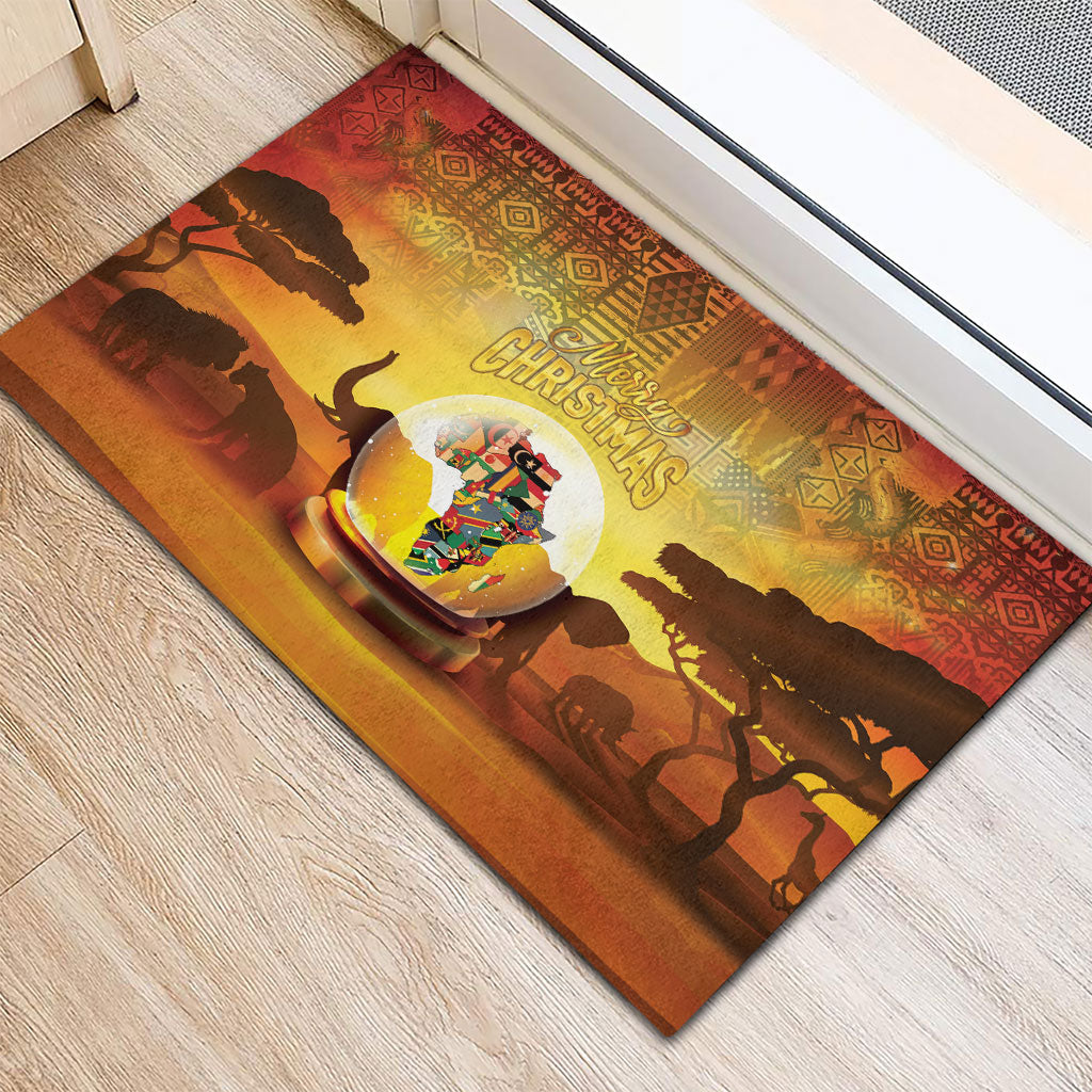 African Flags Map Christmas Rubber Doormat Afro Heritage