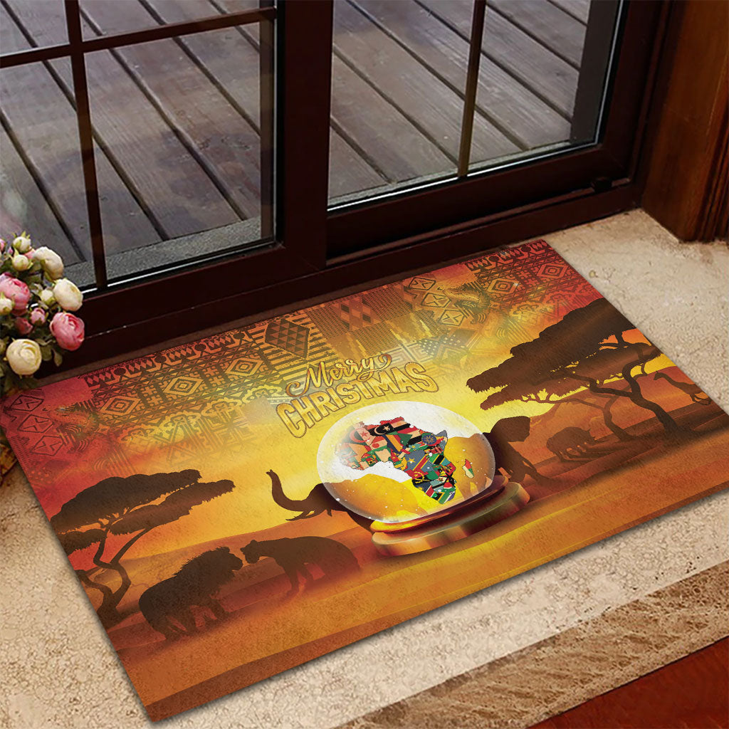 African Flags Map Christmas Rubber Doormat Afro Heritage
