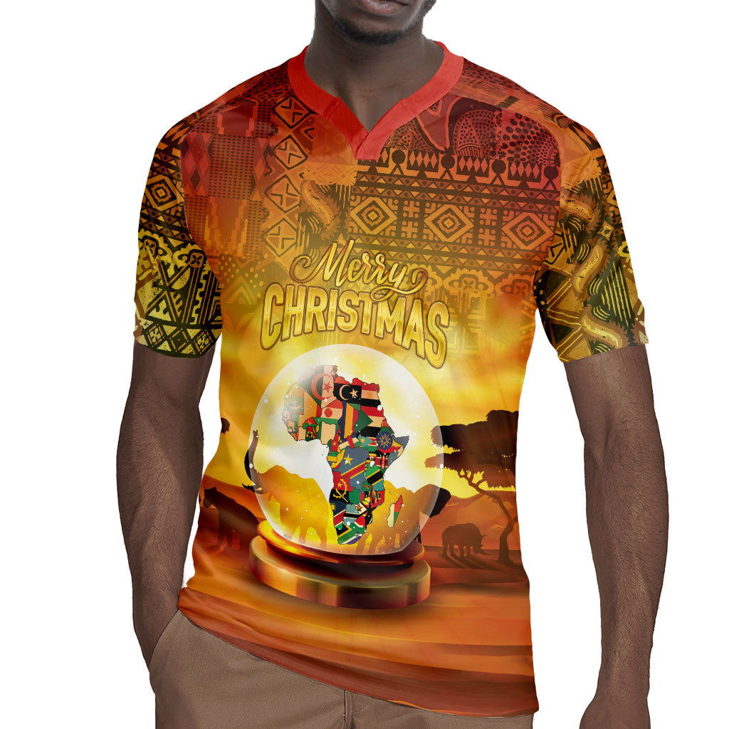 African Flags Map Christmas Rugby Jersey Afro Heritage
