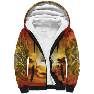 African Flags Map Christmas Sherpa Hoodie Afro Heritage