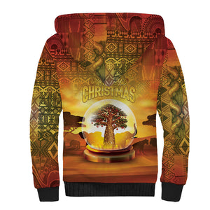 African Flags Map Christmas Sherpa Hoodie Afro Heritage