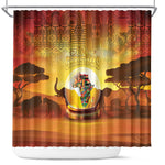 African Flags Map Christmas Shower Curtain Afro Heritage