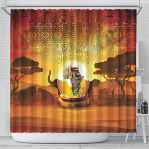 African Flags Map Christmas Shower Curtain Afro Heritage