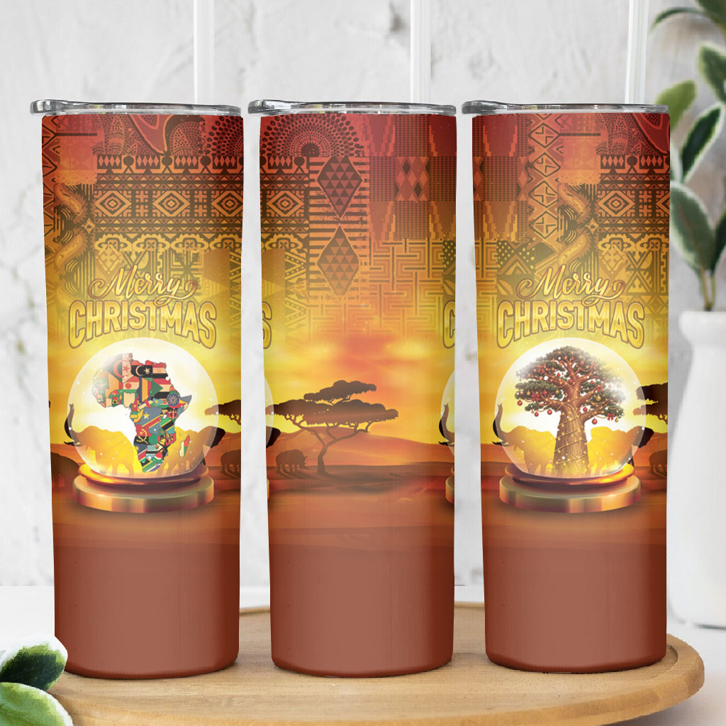 African Flags Map Christmas Skinny Tumbler Afro Heritage