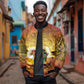 African Flags Map Christmas Sleeve Zip Bomber Jacket Afro Heritage