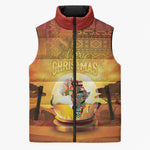 African Flags Map Christmas Sleeveless Puffer Jacket Afro Heritage