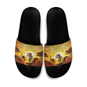 African Flags Map Christmas Slide Sandals Afro Heritage