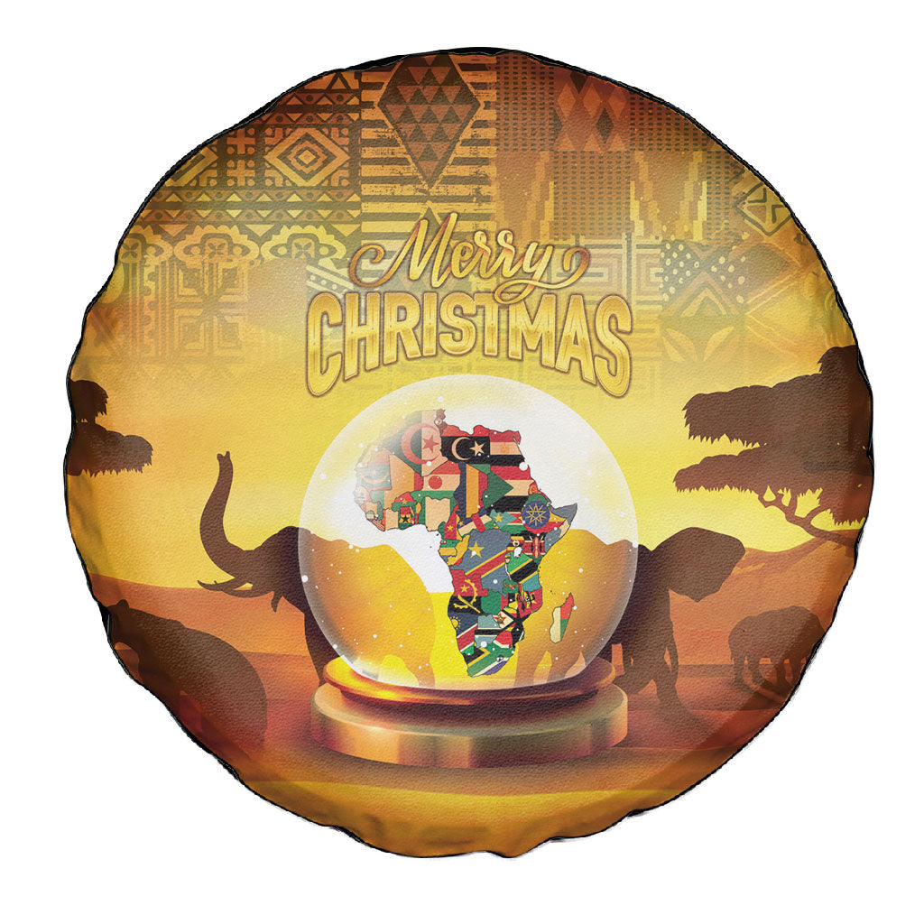African Flags Map Christmas Spare Tire Cover Afro Heritage