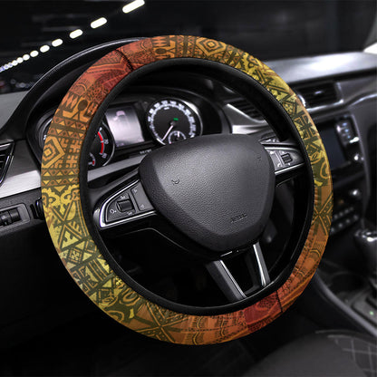 African Flags Map Christmas Steering Wheel Cover Afro Heritage