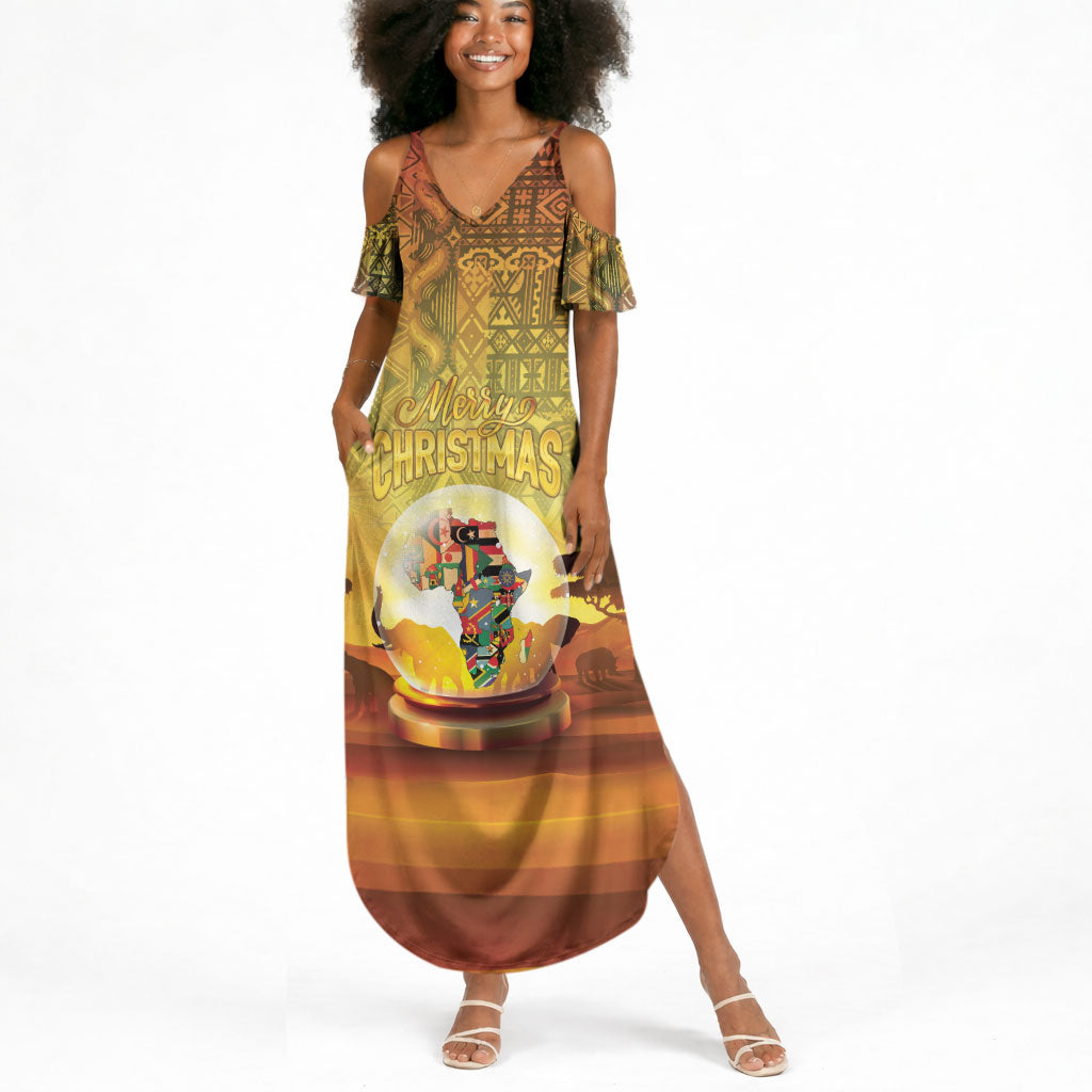African Flags Map Christmas Summer Maxi Dress Afro Heritage