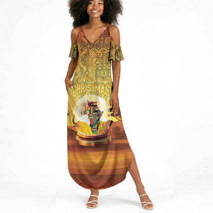 African Flags Map Christmas Summer Maxi Dress Afro Heritage