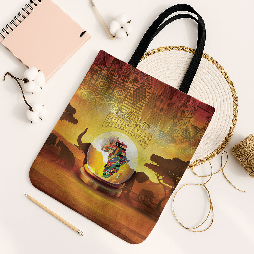 African Flags Map Christmas Tote Bag Afro Heritage