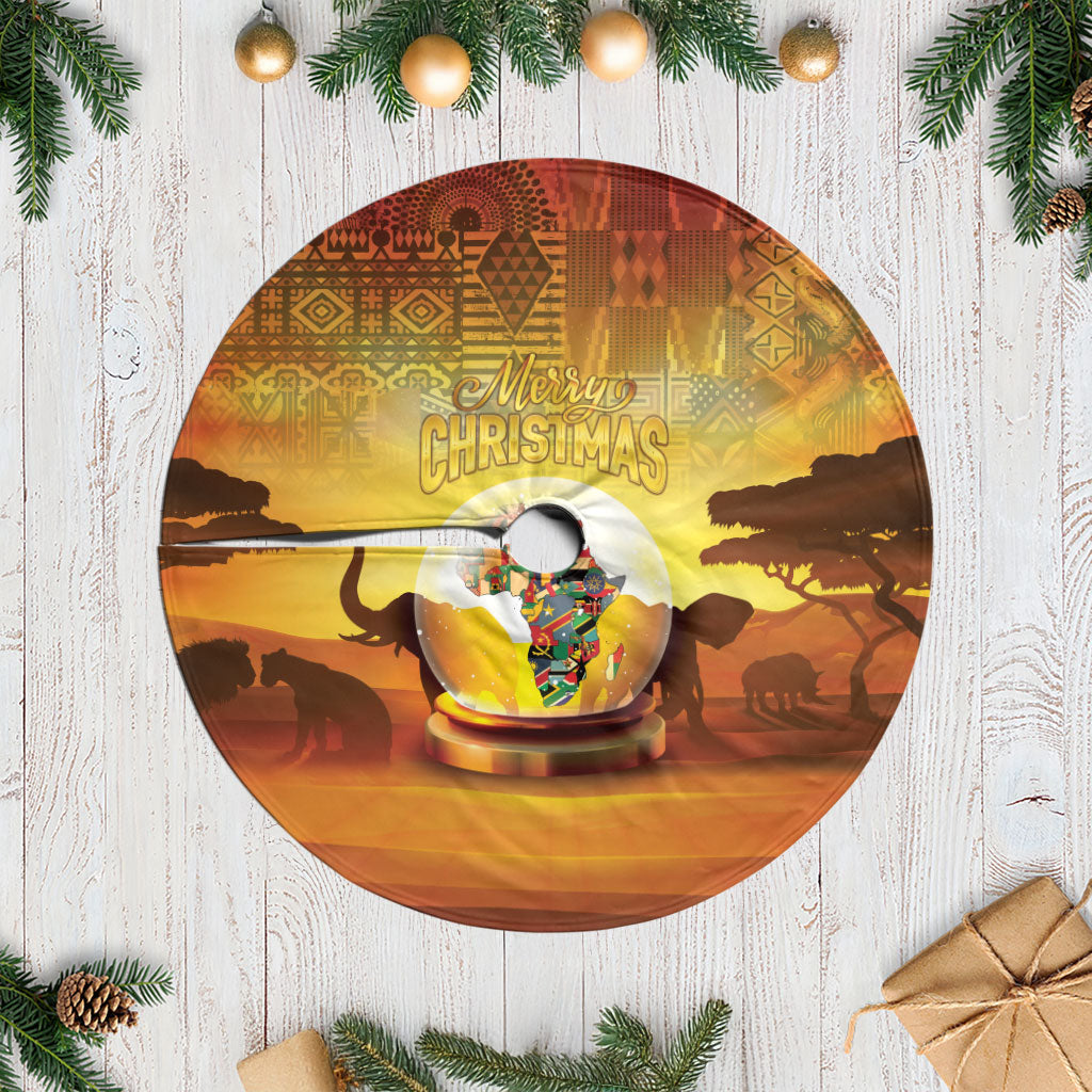 African Flags Map Christmas Tree Skirt Afro Heritage