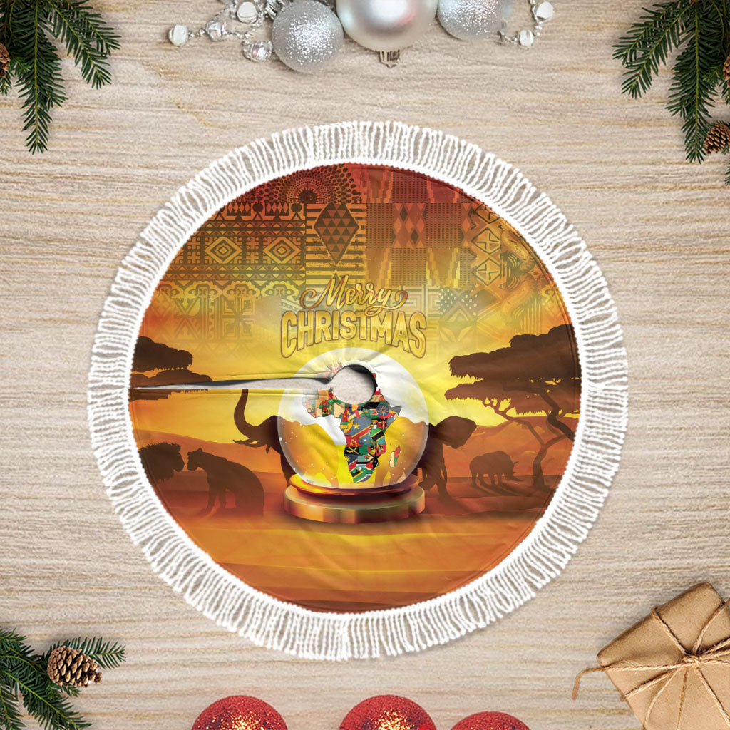 African Flags Map Christmas Tree Skirt Afro Heritage