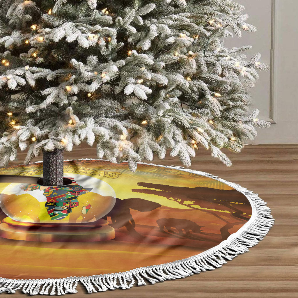 African Flags Map Christmas Tree Skirt Afro Heritage