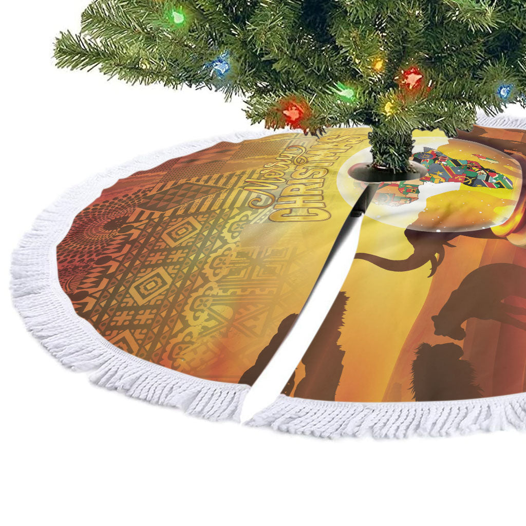 African Flags Map Christmas Tree Skirt Afro Heritage