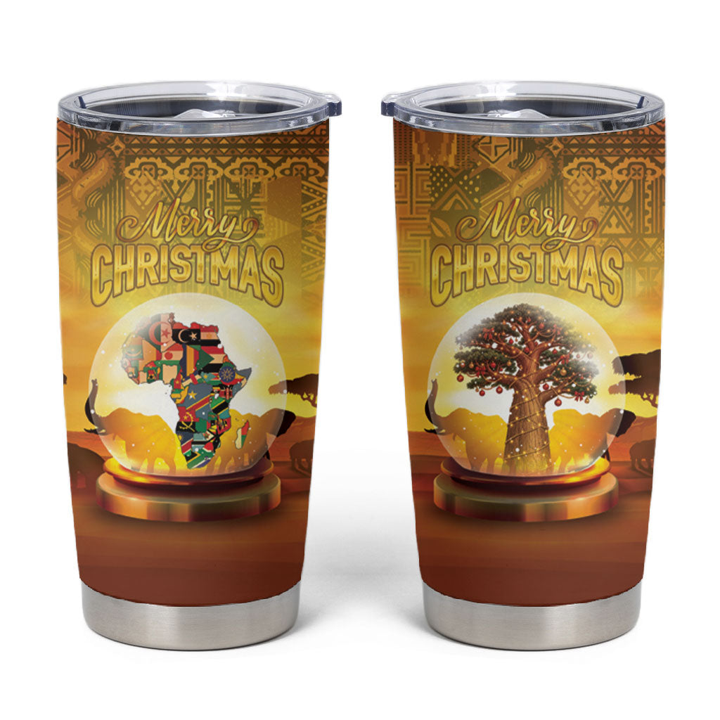 African Flags Map Christmas Tumbler Cup Afro Heritage