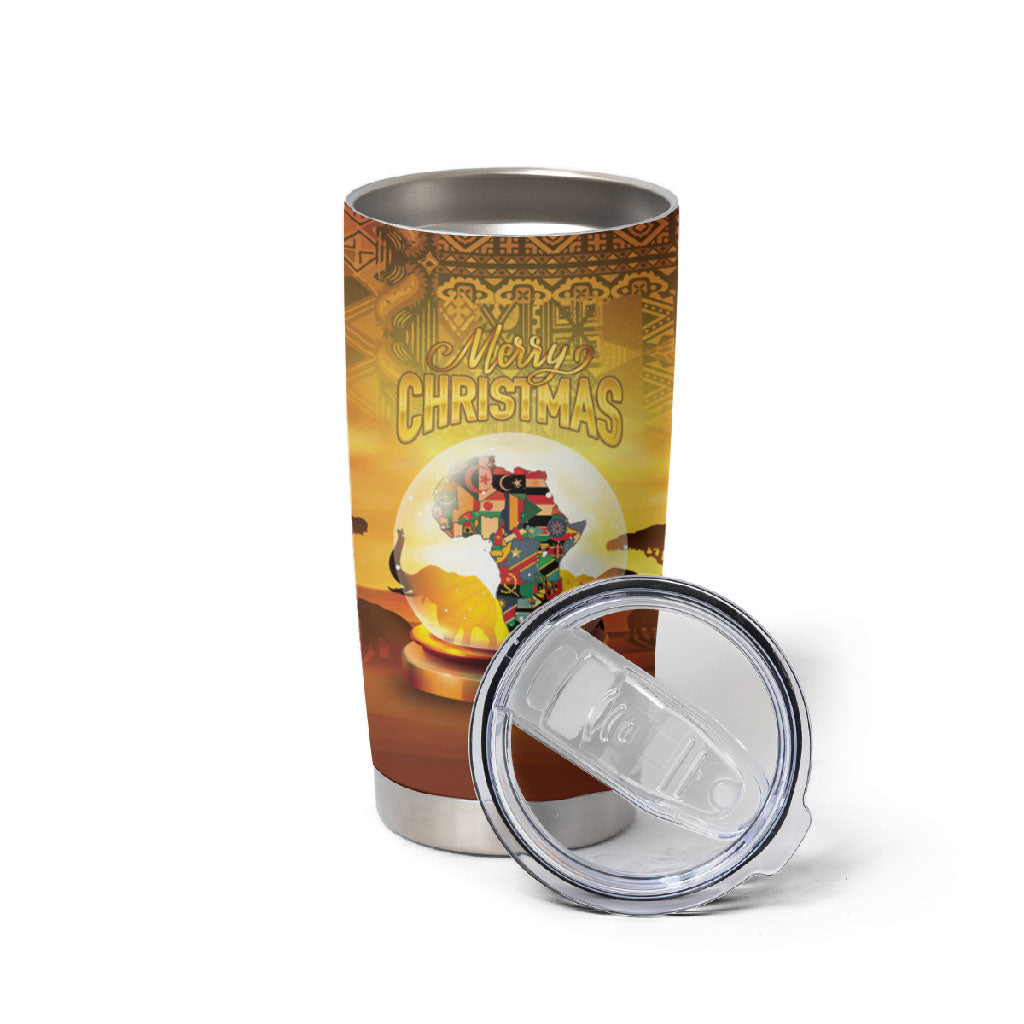 African Flags Map Christmas Tumbler Cup Afro Heritage