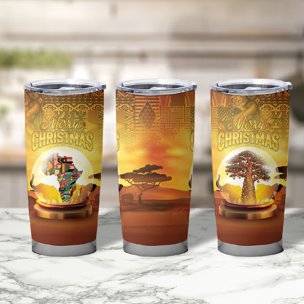 African Flags Map Christmas Tumbler Cup Afro Heritage