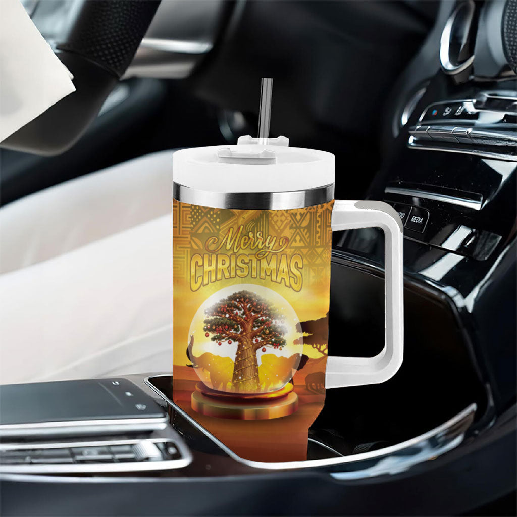 African Flags Map Christmas Tumbler With Handle Afro Heritage