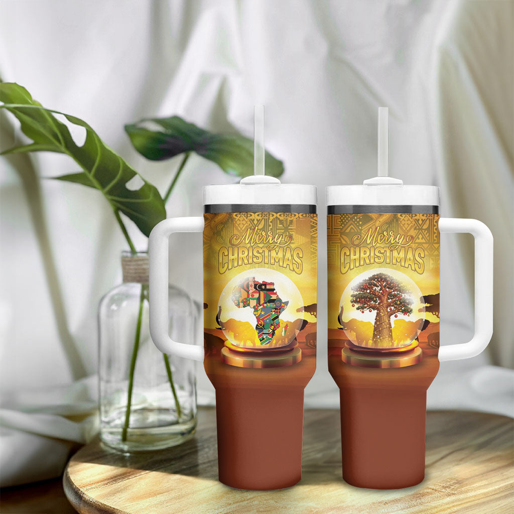 African Flags Map Christmas Tumbler With Handle Afro Heritage