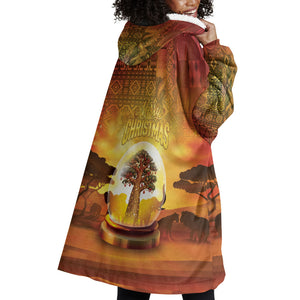 African Flags Map Christmas Wearable Blanket Hoodie Afro Heritage