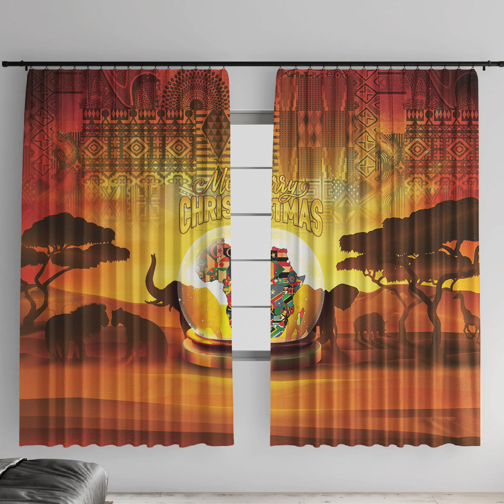 African Flags Map Christmas Window Curtain Afro Heritage